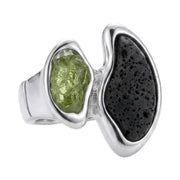 Anillo elástico con olivina y lava volcánica